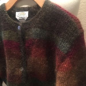 Talbots Petites Fuzzy Cardigan Mohair Blend Sz M